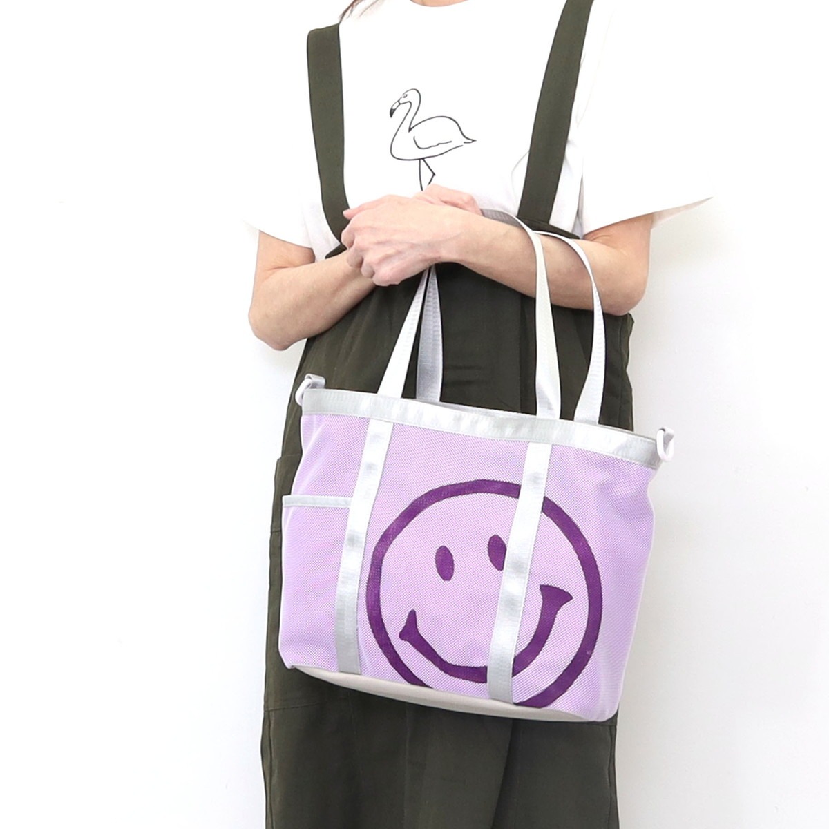 トートバッグ レディース COOCO クーコ SMILEY 2WAY A4 軽量 ショルダー 25131-11708 - 画像 (9)