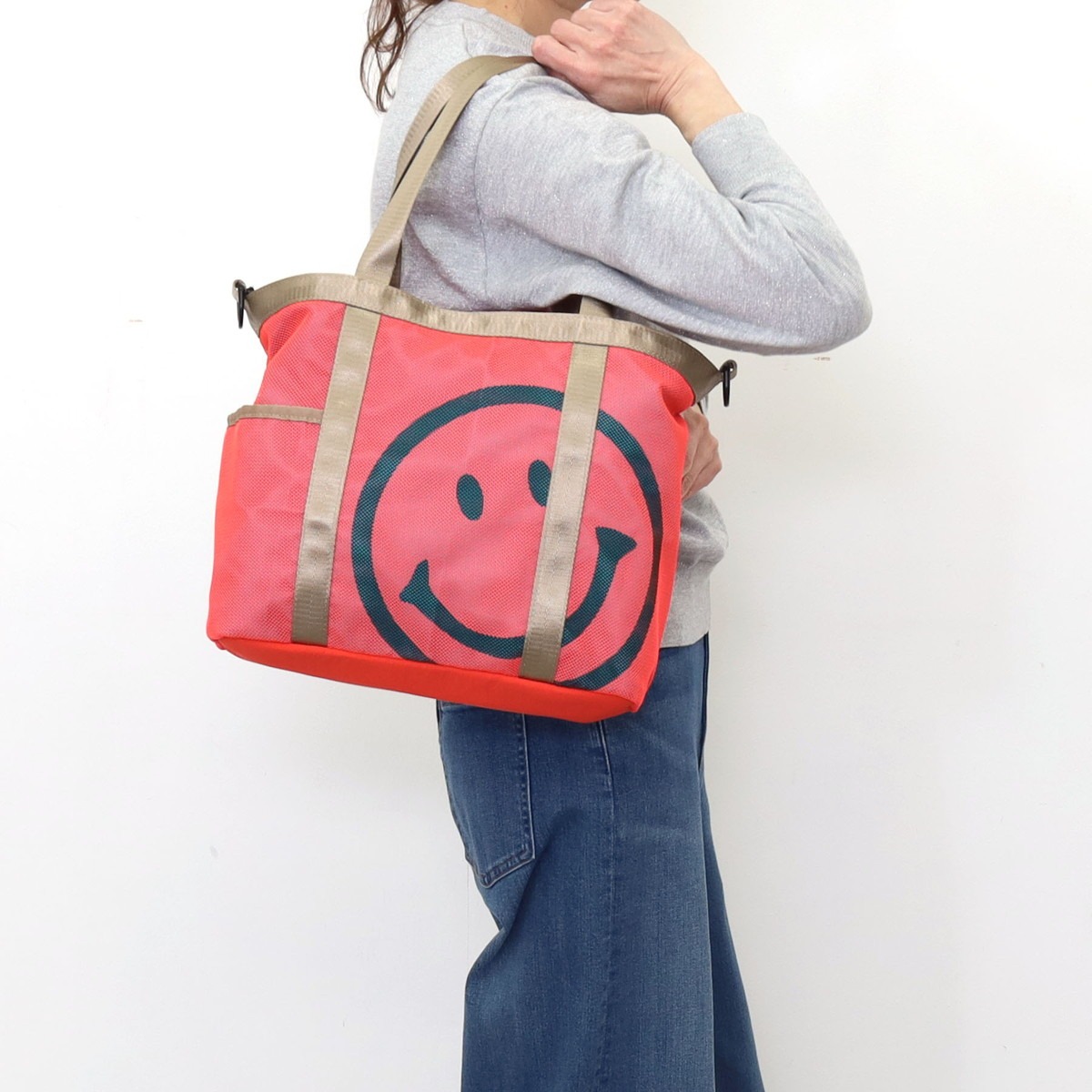 トートバッグ レディース COOCO クーコ SMILEY 2WAY A4 軽量 ショルダー 25131-11708 - 画像 (10)